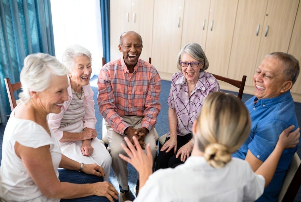 Older adults enjoying a social activity together